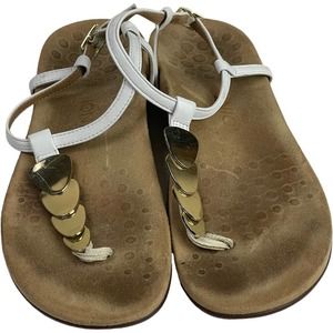Vionic Rest White Gold Slingback Sandals size 8